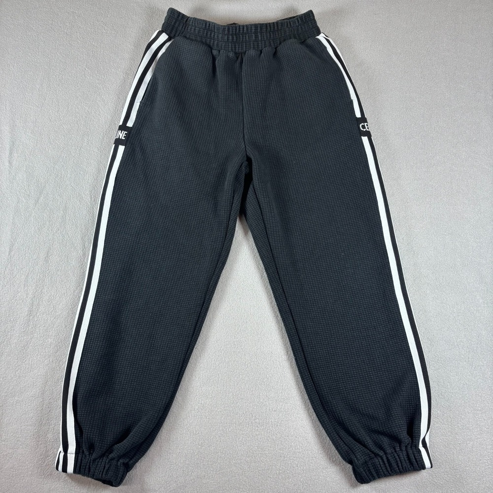 Celine Womens Tracksuit Pants Black Side Double Striped Outdoor Streetwear M